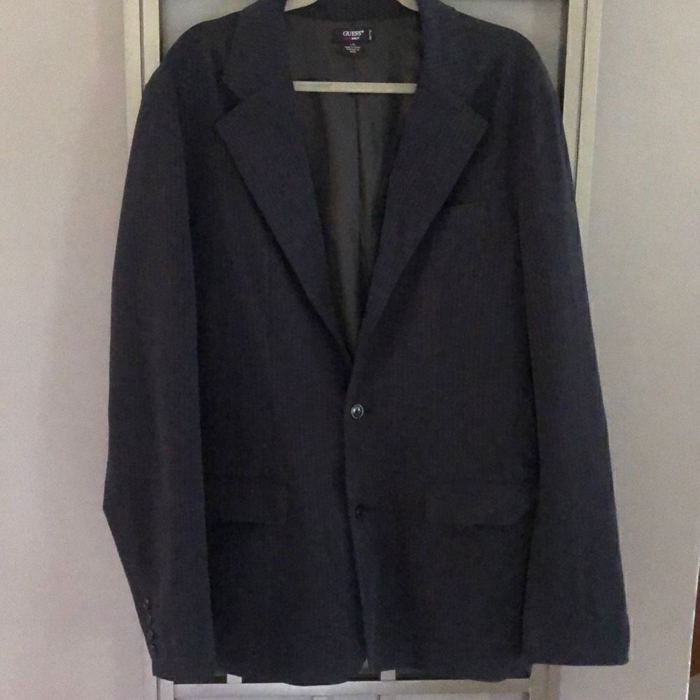 GUESS vintage men's Casual pinstriped button down jacket blazer large